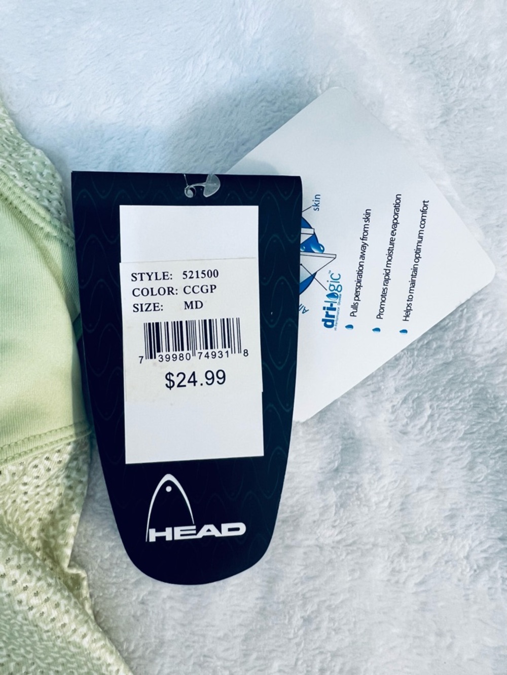HEAD dri-logic Sleeveless Polo Tank - Light Green Tennis Pickleball Top Medium - Picture 8 of 12